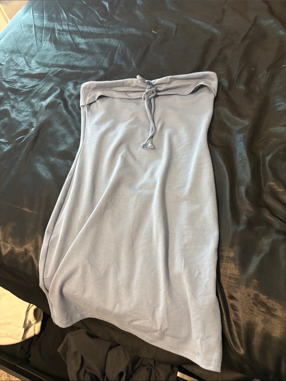 Women’s Light Blue Tie-Waist Tube Skirt